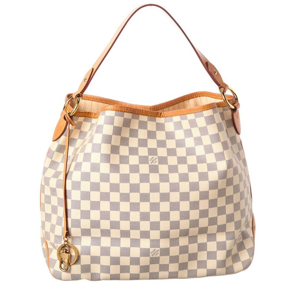 Louis Vuitton White Damier Azur Coated Canvas Delightful Mm (Authentic